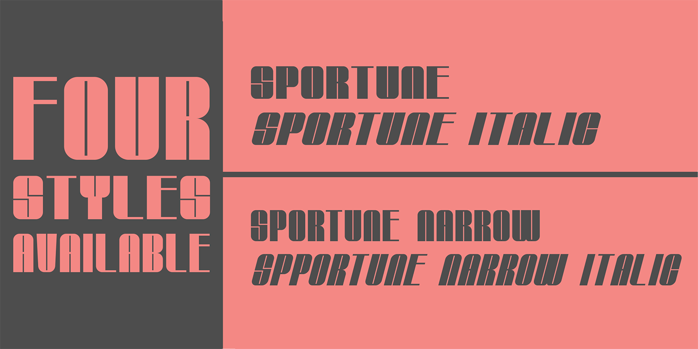 Пример шрифта Sportune Italic